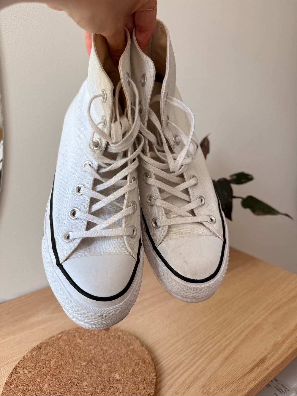 Converse Platform White High-Tops - Picture 7 of 8